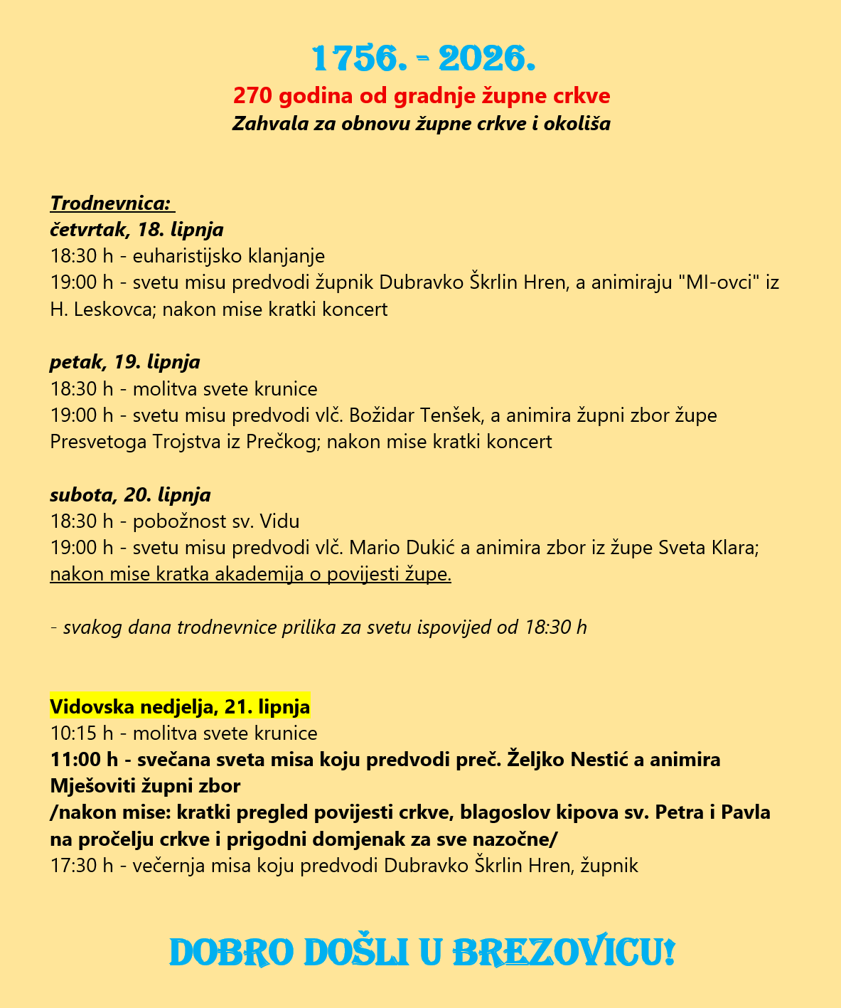 270 godina župe